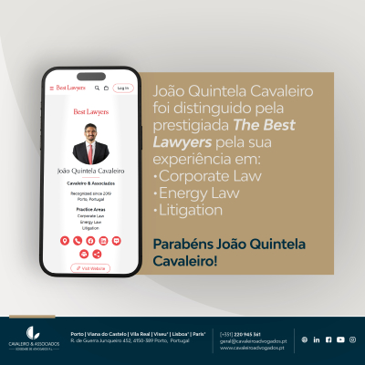 João Quintela Cavaleiro foi distinguido pela prestigiada The Best Lawyers